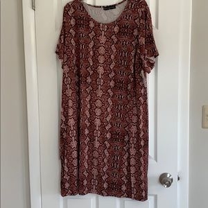 Snake skin t shirt dress